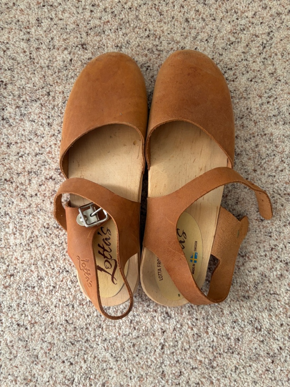 Lotta From Stockholm Tan Suede Mary Jane Clogs